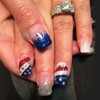 24Pcs 4th of July Press on Nails Short Square Fake