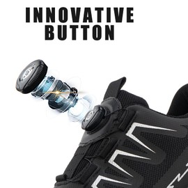 Loiston Work shoes, men's safety shoes, women's steel toe cap, lightweight, non-slip, sports, EU 37-46, Safety Shoes Son 2 Grey