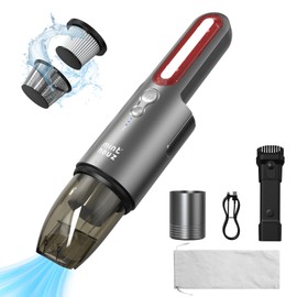 Minthouz Car Vacuum,Mini Portable Cordless Hand held Vacuum Powerful Suction Equipped with LED Light,Large Capacity Battery and USB 3.0 Fast Charging Tech,for Car,Home, Office