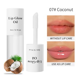 Hydrating Lip Glow Oil, No-Sticky Gloss Lip Balm Lip Care, Fruit Flavoured Lip Oil For Dry Lip's Moisturizing Hydrating And Nourishing (COCONUT)