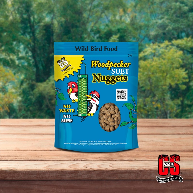 C&S Woodpecker Suet Nuggets, Outdoor Wild Bird Food for Woodpeckers,