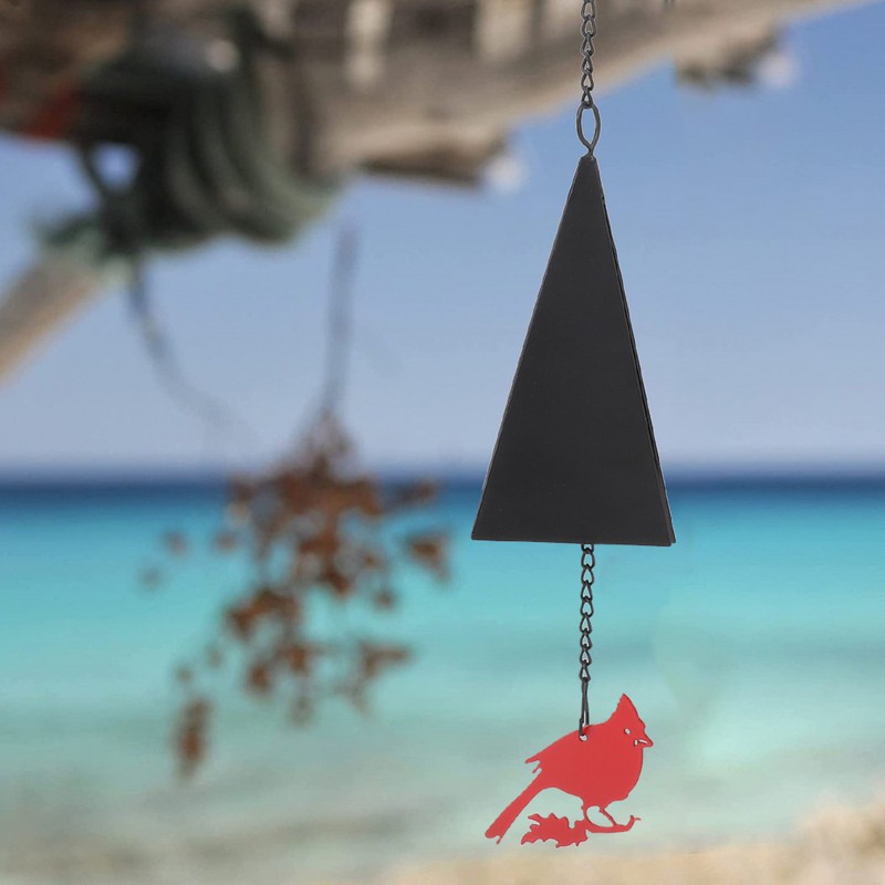 Wind Bell Hanging Decoration Iron Rust Proof Geometric Bird Bell