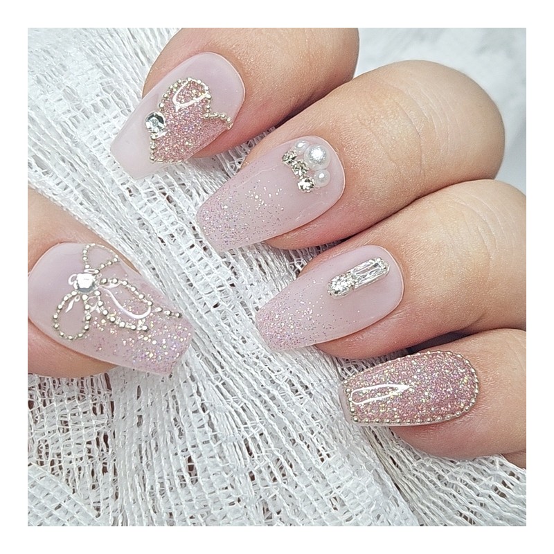 Random design handmade nail tips - long stiletto / 랜덤