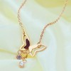 Miaomyao Cubic Zirconia Pink Gold Butterfly Butterfly Stainless Steel Necklace