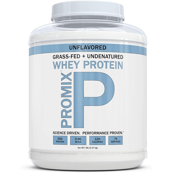 Grass Fed Whey Protein | 5lb | Unflavored Whey from California Cows | 100% Natural Whey | 2 Ingredients w/ No Sweeteners or Added Sugars | Non-GMO + Gluten Free + Preservative Free | Pure Promix_bulk