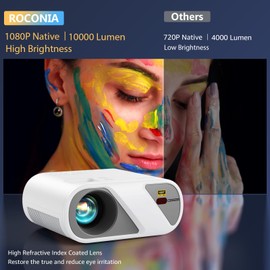 5G WiFi Bluetooth Projector, Outdoor Movie Projector [Projector Screen and Tripod Included], Full HD 1080P Video Projector for Home Theater, Compatible with Phone, HDMI, USB, Laptop, TV Stick, U Disk