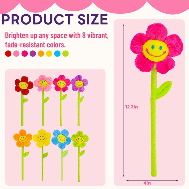 40Pcs Artificial Plush Flower Curtain Tiebacks, Bendable Stem Cutdoor Tiebacks,