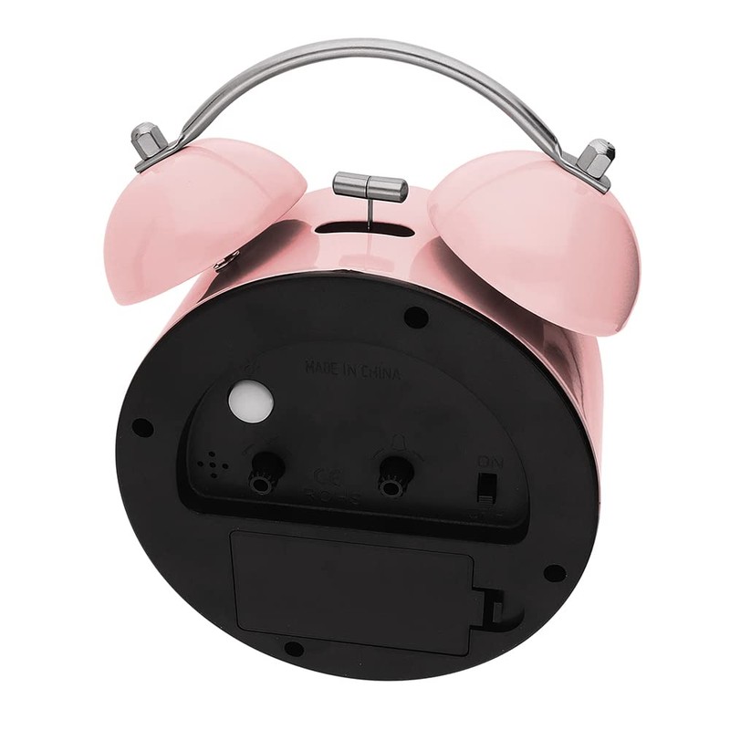 MPM Quality Design Metal Alarm Clock in Trendy Colours, Rose,