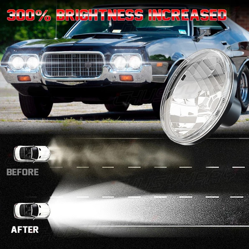 CHUSYYRAY 4PCS 5-3/4" 5.75" LED Headlights HI/LO Beam for Pontiac