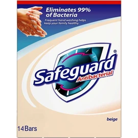 Safeguard 14 bars 4 ounce (113 gram) each beige washes away bacteria antibacterial soap bar