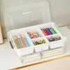 MACOPRO Plastic Storage Box with Removable Tray Craft Organizers and