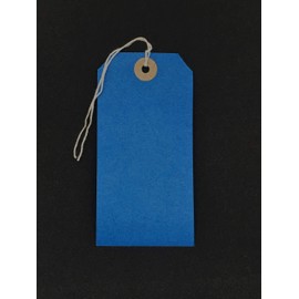 50 BLUE COLOURED LABEL TAGS LUGGAGE CARD 240GSM 120 X 60MM