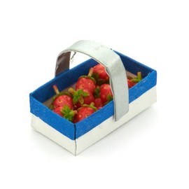 MyTinyWorld Handmade Dolls House Miniature Punnet With 12 Strawberries
