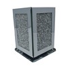 Crushed Diamond Silver Sparkle Square Flower Pot Vase with Floral