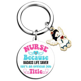 Lelekdo Nurse Keychain for Women Nurse Appreciation Gift for Women Nurse Practitioner Gifts Thank You Nurse Gifts Funny Gifts for Women Nurses Nursing Graduation Gifts