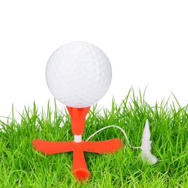 Tripod Golfball Tee, Height Adjustable Golfball Tee Golfball Accessories for Golfball Practice Training (Orange)