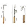 SAILINMUJIMI Weed Remover Tool Set ，3-Piece with Wood Handle, Serrated