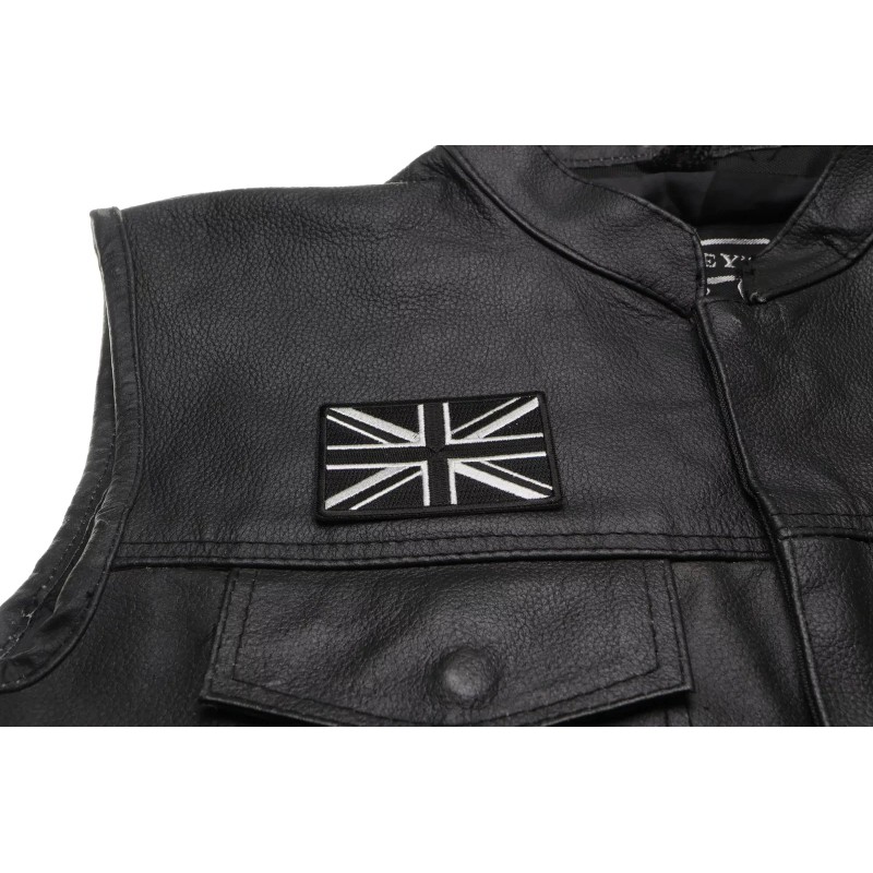 Ivamis Black and White UK Flag Patch- 3x2 inch -