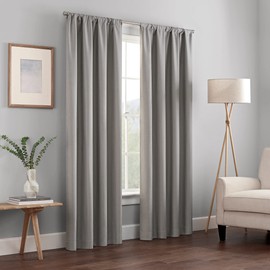 ECLIPSE Kendall Modern Blackout Thermal Rod Pocket Window Curtain for Bedroom or Living Room (1 Panel), 42" x 54", Grey