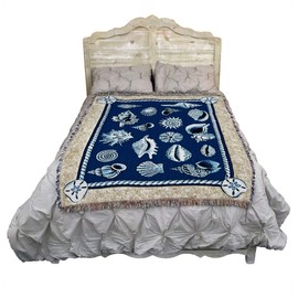 Shell Collection - Helen Vladykina - Blanket Throw Woven from Cotton - Made in The USA (72x54)
