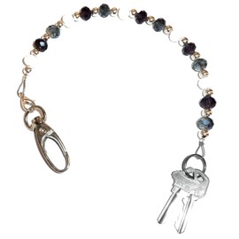 Hidden Hollow Beads Key Keeper 12" Reel Multi colored Women's Beaded Hand Strap Chain Finder Organizer Wallet Purse Holder Anti-Lost