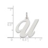 Sterling Silver Fancy Script Initial -U- Pendant Necklace Charm with