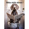 Blechschild Humor Aluminium 20x30cm - auf der Toilette mit Zeitung