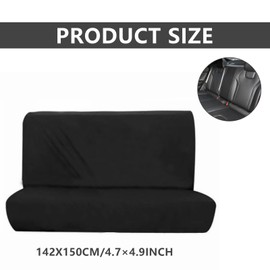 Car Seat Covers 3 Seater Rear Seat Protector – Waterproof Oxford Cloth, Dustproof, Nonslip, Universal Fit for Cars, Trucks, SUVs, Van, Bench Seat Cover for Back Seats
