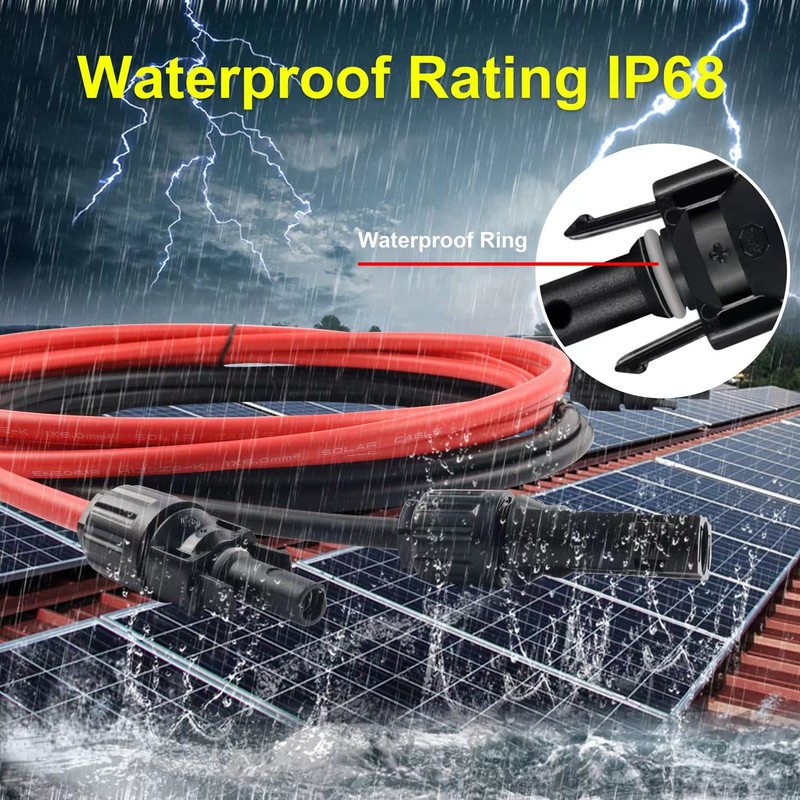 SGANGCAR Solar Extension Cable One Pair(30 Feet 10AWG) Solar Panel