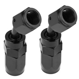 PETCHOR 6AN 45 Degree Elbow Hose End Fittings, 2PCS Aluminum Alloy 6AN Oil Fuel Gas Hose End Fitting Fitting Swivel for Nylon Braided and Steel Braided Hose