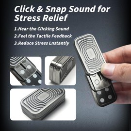 JUDIXY Magnetic Fidget Slider Set (3 Pack), Fidget Toys Adults for Stress Relief ADHD Anxiety,Trackless Fidget Slider,3 Layer Fidget Clicker,Poker Fidget Toy (Silver)