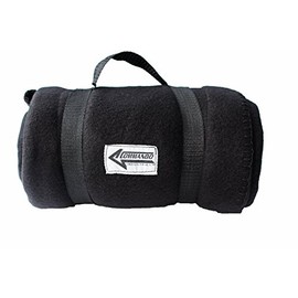 BW Fleece Blanket Polar Fleece for Outdoor Camping + Gold-Plated Glückscent (Black), black