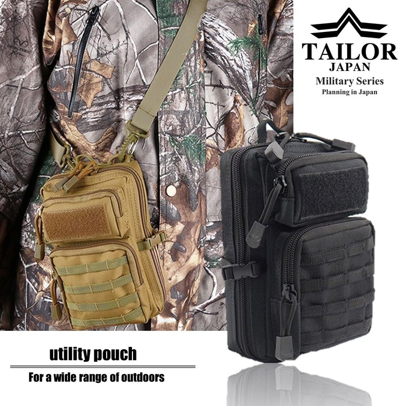 TAILOR JAPAN Tactical Pouch, Survival Game Pouch, Men's Pouch, Military