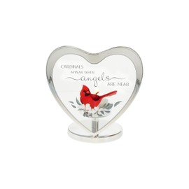 Pavilion Gift Company - Cardinals Angels - 4.75" Tea Light Heart Candle Holder in Memory Memorial Bereavement Loss of Loved One Grief Funeral