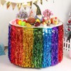6 Pack Mexican Table Skirts - Wavy Tinsel Foil Fringe