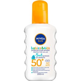 Protector Solar Corporal NIVEA SUN Protección & Piel Sensible Kids FPS 50+ 200Ml, Spray Sin Fragancia
