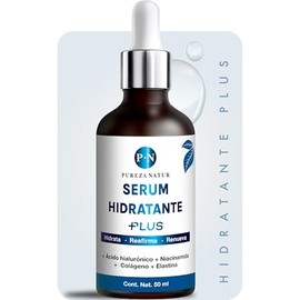 PUREZANATUR Serum Acido hialurnico, Niacinamida, Colgeno y Elastina facial. Suero Hidratante PLUS Hidrata, Reafirma y Renueva tu piel 50ml