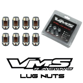 VMS Racing QTY 20 VMS Racing 14X1.5 Drag Race Wheels Chrome Close End Lug Nuts Forged Steel