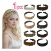 Diadema De Trenza Cabello Sintético Realista Semirigida 1p F Café