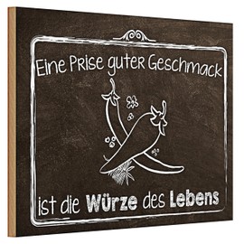 Dekoratives Küchenschild 'Eine Prise guter Geschmack' | Vintage-Stil Metallschild für Küche und Esszimmer | Geeignetes Geschenk für Köche und Gourmets | 20 cm x 30 cm