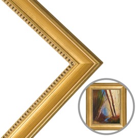 Classique 55 Gold Leaf Solid Wood Art Frame Ready Made 2" Width and 1/4" Rabbet for Canvas, Traditional Artwork, and Portraits - [12" x 16"]