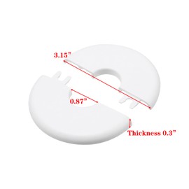 LC LICTOP Wall Split Flange Escutcheon Plate for 7/8 Inch Pipe, ABS Round Faucet Cover, 3.15 Inch Self-Adhesive Pipe Cover, Water Pipe Wall Hole Decoration for Laundry Bathroom Kitchen, 4Pcs White