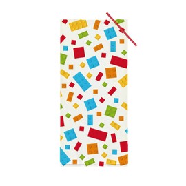 Anniversary House Pack of 20 Building Blocks/Bricks Cellophane Party Bags, 12.5 x 28.5cm, Treat Bags, Party Bags, Goody, Loot, Including Twist Ties, Party Decoration, Gift Bags for Boys, Girls, M596