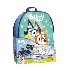 Lisciani BLUEY Backpack with Colouring and Drawing Set for Children from 3 Years - Creative Set with Colouring Book, Stickers, Felt Tip Pens and Erasable Boards - Made in Italy