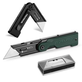 WORKPRO Folding Utility Knife 10 Extra Blade Razor Knife Quick Change Box Cutter