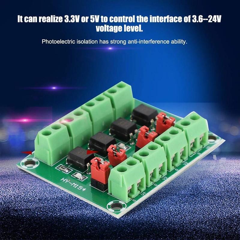 Zopsc 3.3V/5V to 3.6V/24V 4 Channel Voltage Converter Optocoupler Isolated