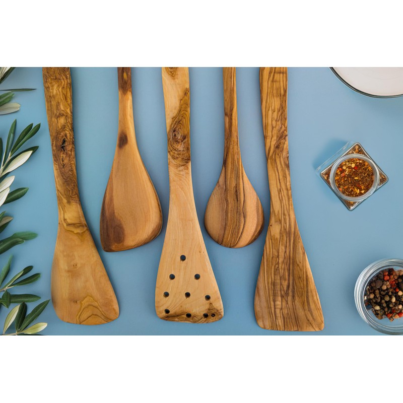 EMNA - 5-Piece Olive Wood Kitchen Utensils Set | Approx.