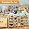 Orekemo Toy Storage Organizer, 59.6" W White 5-Shelf Bookcase/Bookshelf with