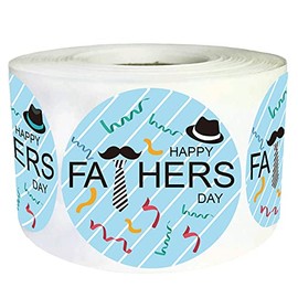 Happy Father's Day Stickers 2 Inch Father's Day Envelope Seals Labels - 500 Adhesive Father's Present Tags Wrap Labels Party Favors for Card Decorations Scrapbook