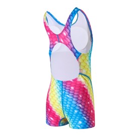 J.E. Sterguard Athletic Girls' One Piece Swimsuit, Infinity Splice Thick Strap Bathing Suit, Pro for Practice & Competition Rainbow Swimsuits Size 10